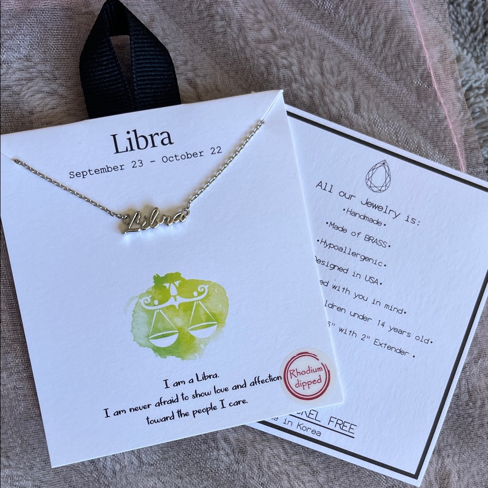Libra Zodiac Necklace - Silver